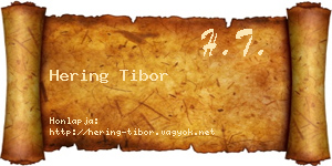 Hering Tibor névjegykártya
